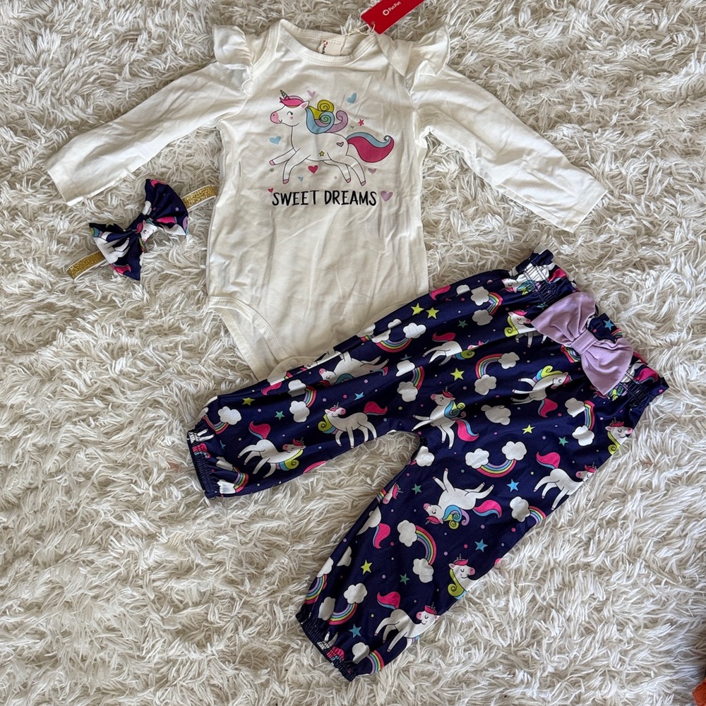 Unicorn Set Outfit NWT